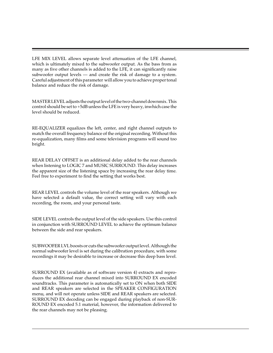 Ac-3 effects and parameters | Lexicon DC-2 User Manual | Page 57 / 67
