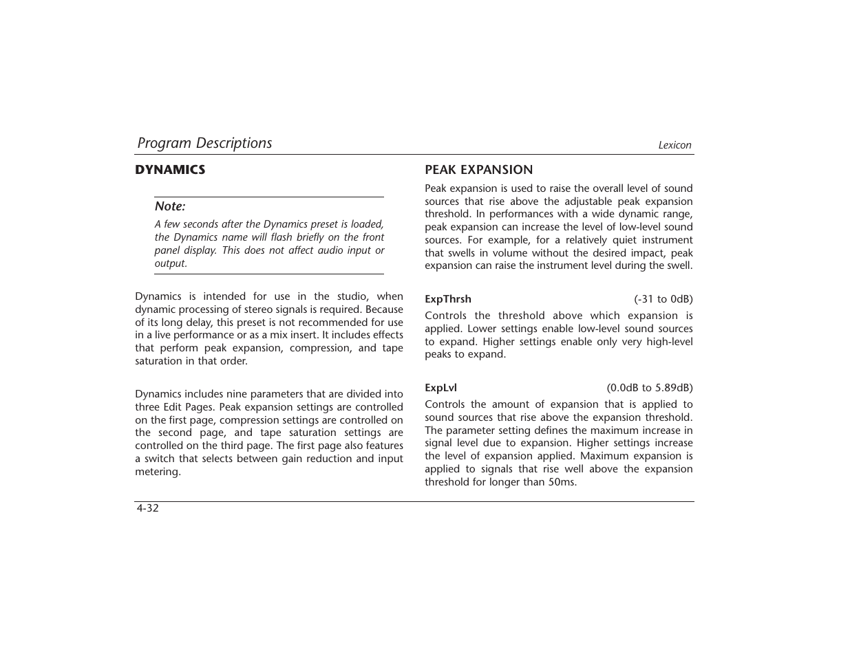 Lexicon MPX 550 User Manual | Page 76 / 111