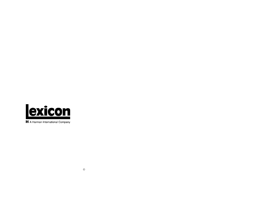 Lexicon RV-8 User Manual | Page 3 / 262