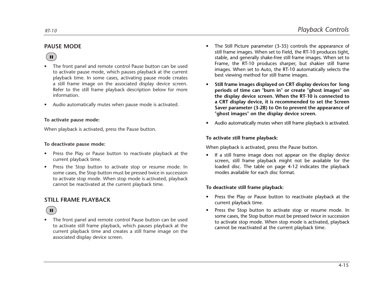 Playback controls | Lexicon RT-10 User Manual | Page 108 / 172