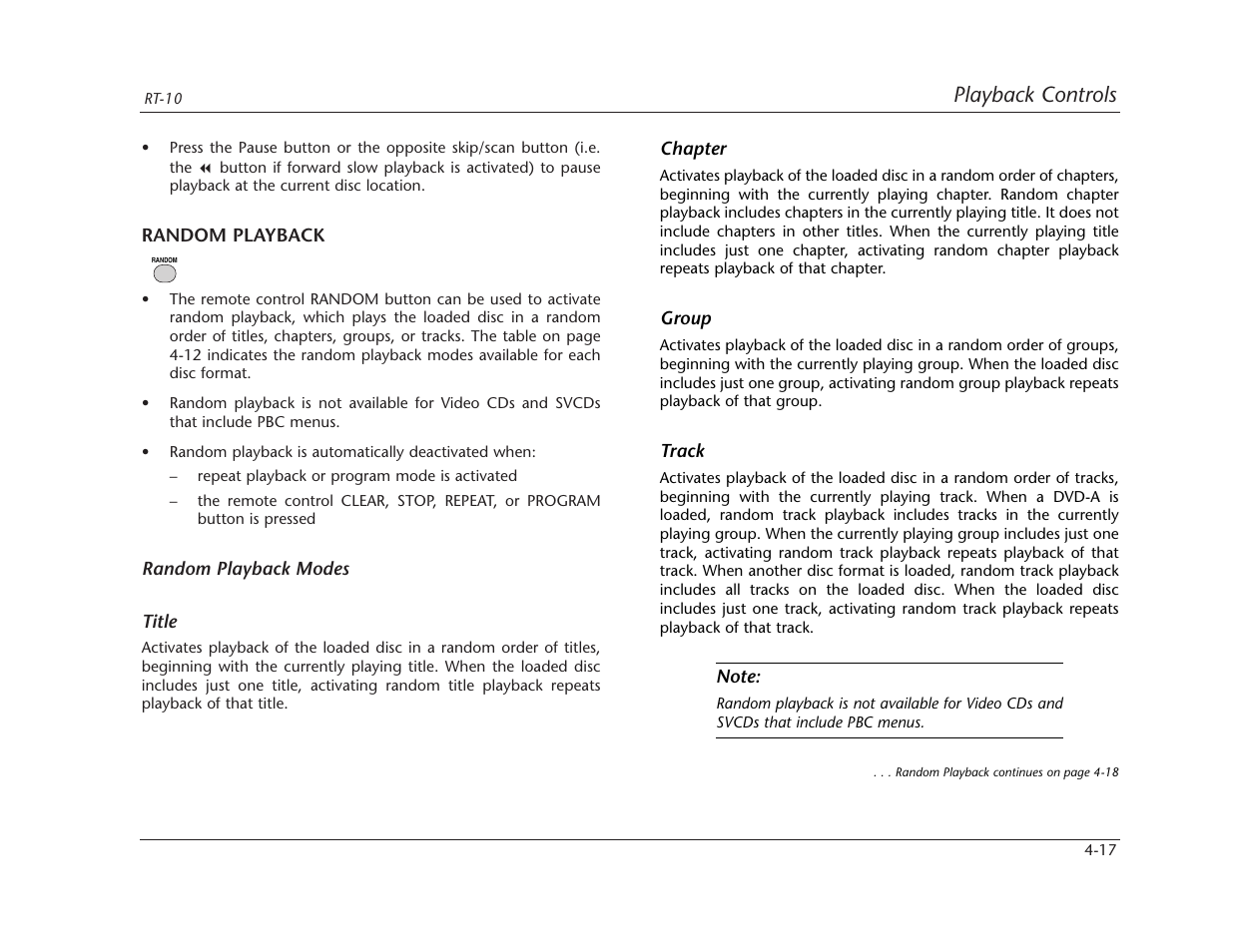 Playback controls | Lexicon RT-10 User Manual | Page 110 / 172