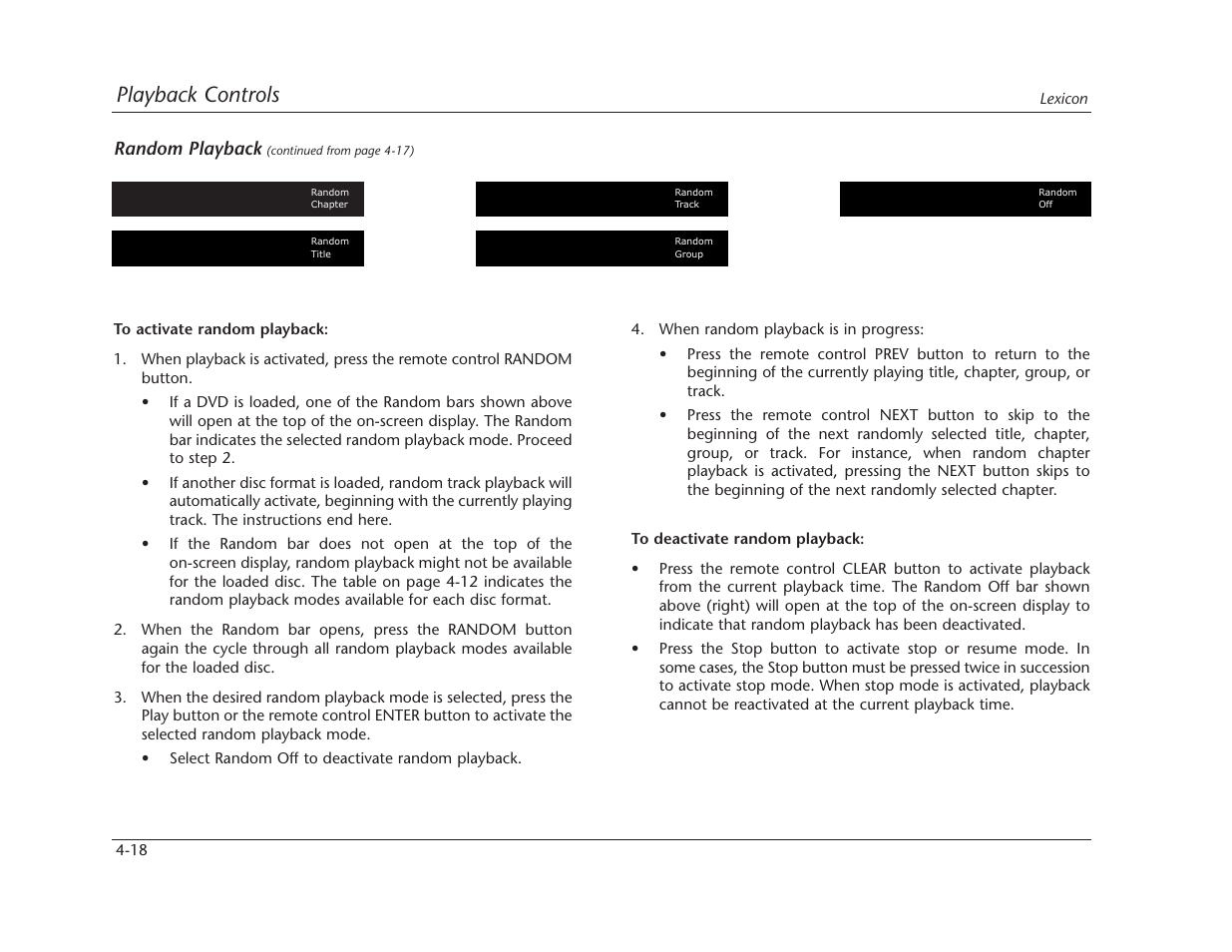 Playback controls | Lexicon RT-10 User Manual | Page 111 / 172