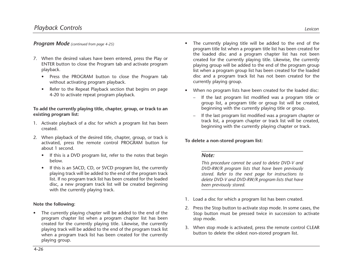Playback controls | Lexicon RT-10 User Manual | Page 119 / 172