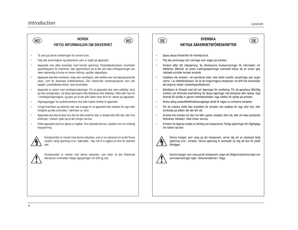 Introduction | Lexicon RT-10 User Manual | Page 12 / 172