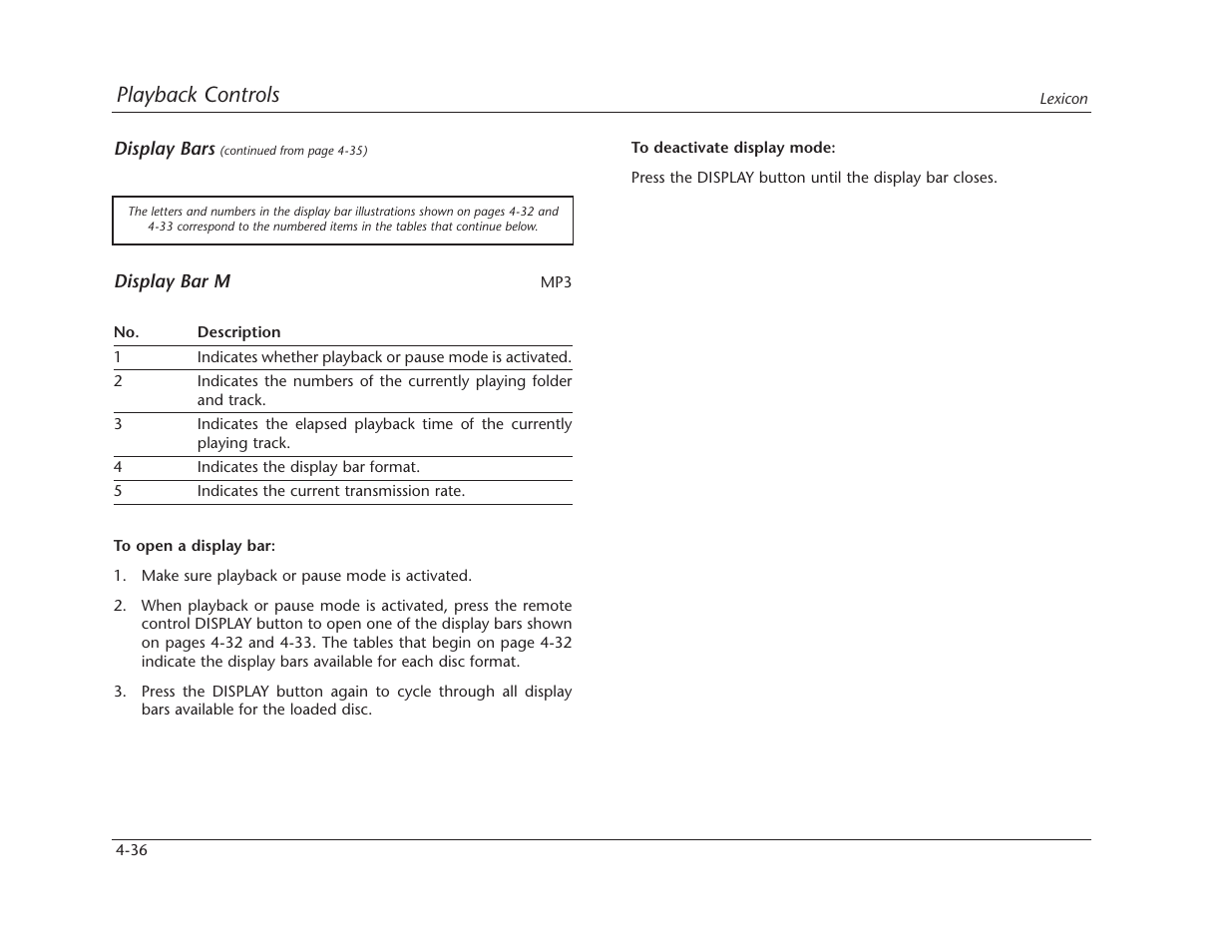 Playback controls | Lexicon RT-10 User Manual | Page 129 / 172