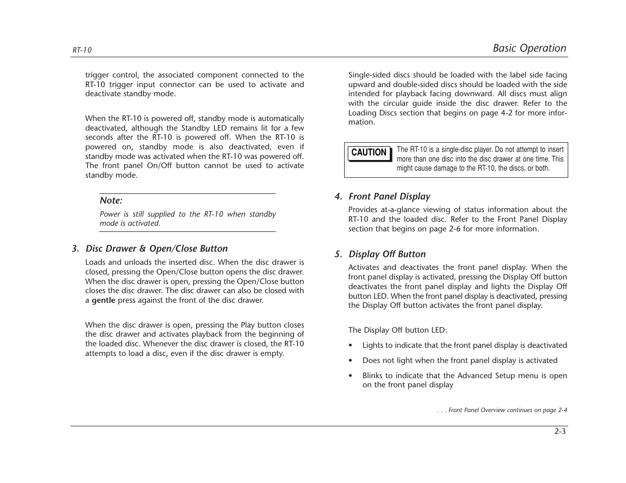 Basic operation | Lexicon RT-10 User Manual | Page 25 / 172