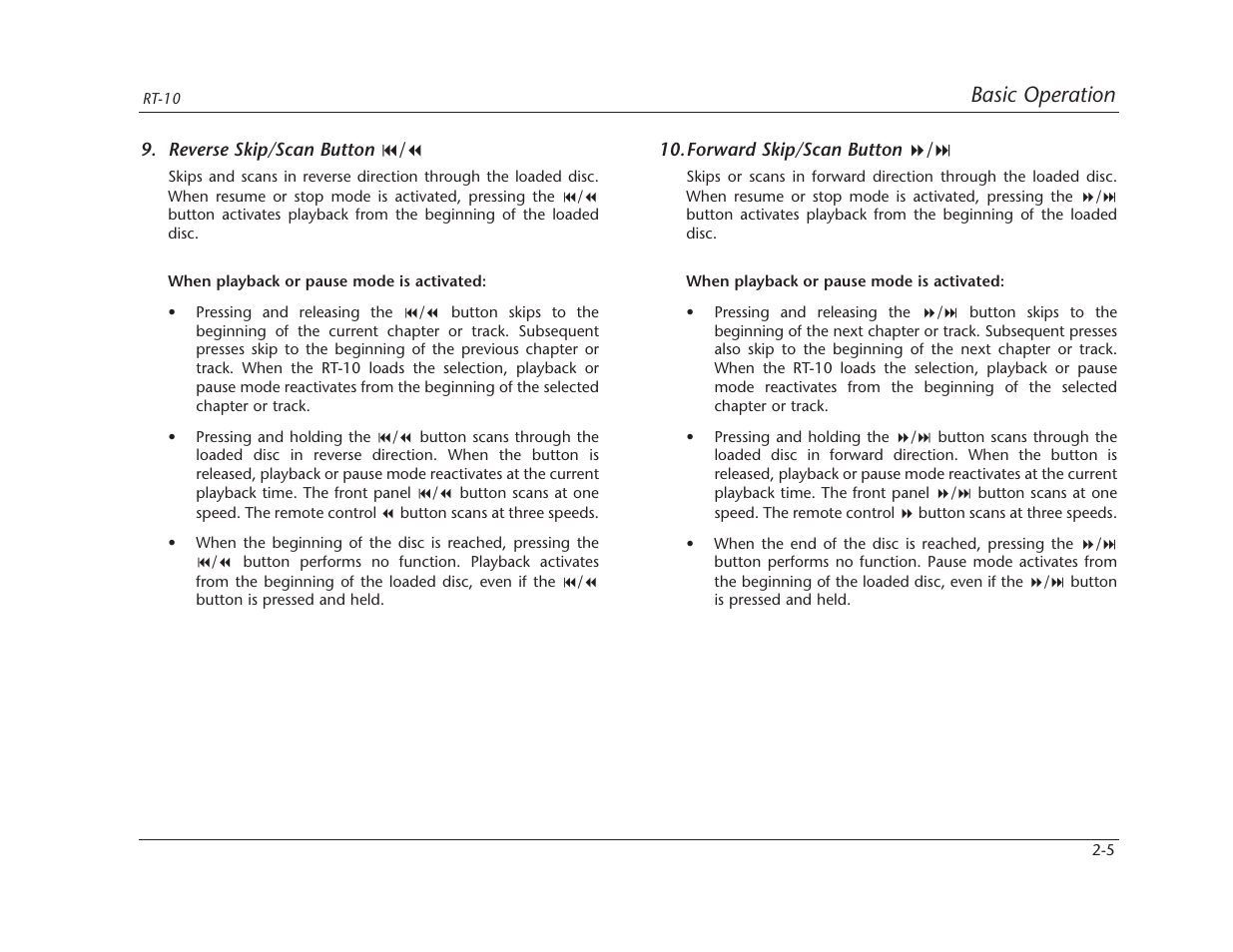 Basic operation | Lexicon RT-10 User Manual | Page 27 / 172