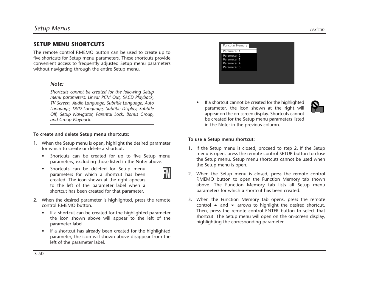 Setup menus | Lexicon RT-10 User Manual | Page 90 / 172
