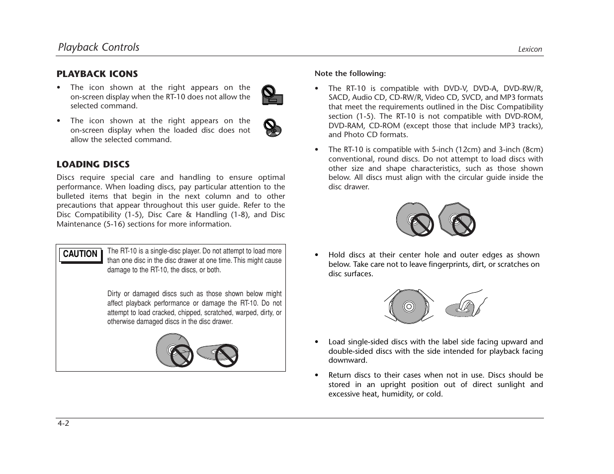 Playback controls | Lexicon RT-10 User Manual | Page 95 / 172