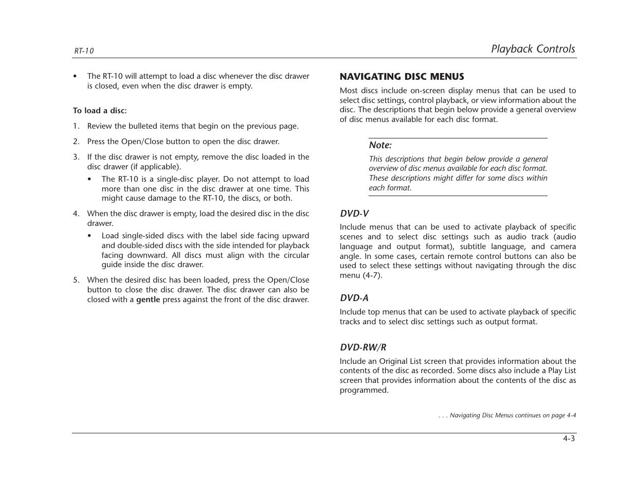 Playback controls | Lexicon RT-10 User Manual | Page 96 / 172