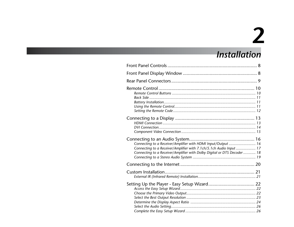 Installation | Lexicon Blu Ray Disc Player BD-30 User Manual | Page 11 / 92