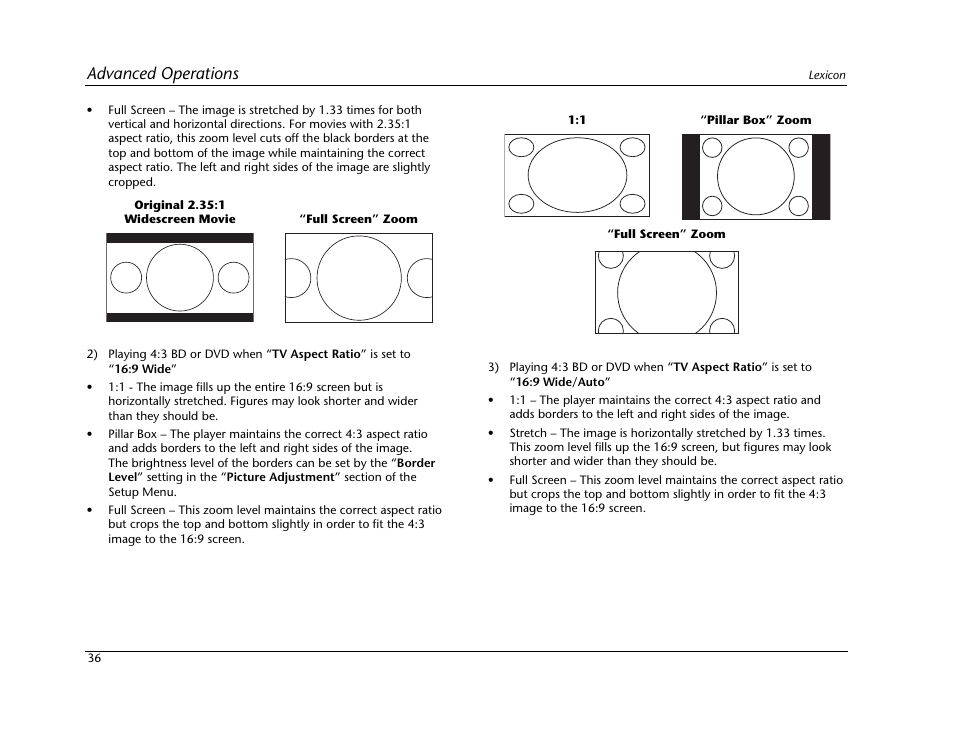 Advanced operations | Lexicon Blu Ray Disc Player BD-30 User Manual | Page 40 / 92