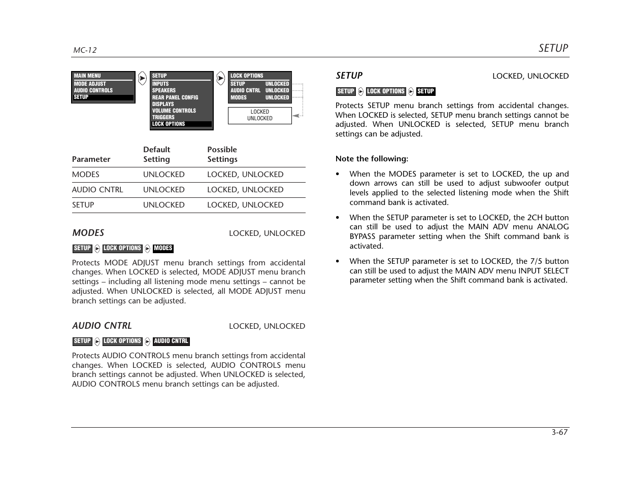 Setup | Lexicon MC-12 Digital Controller Lexicon MC-12 User Manual | Page 109 / 194
