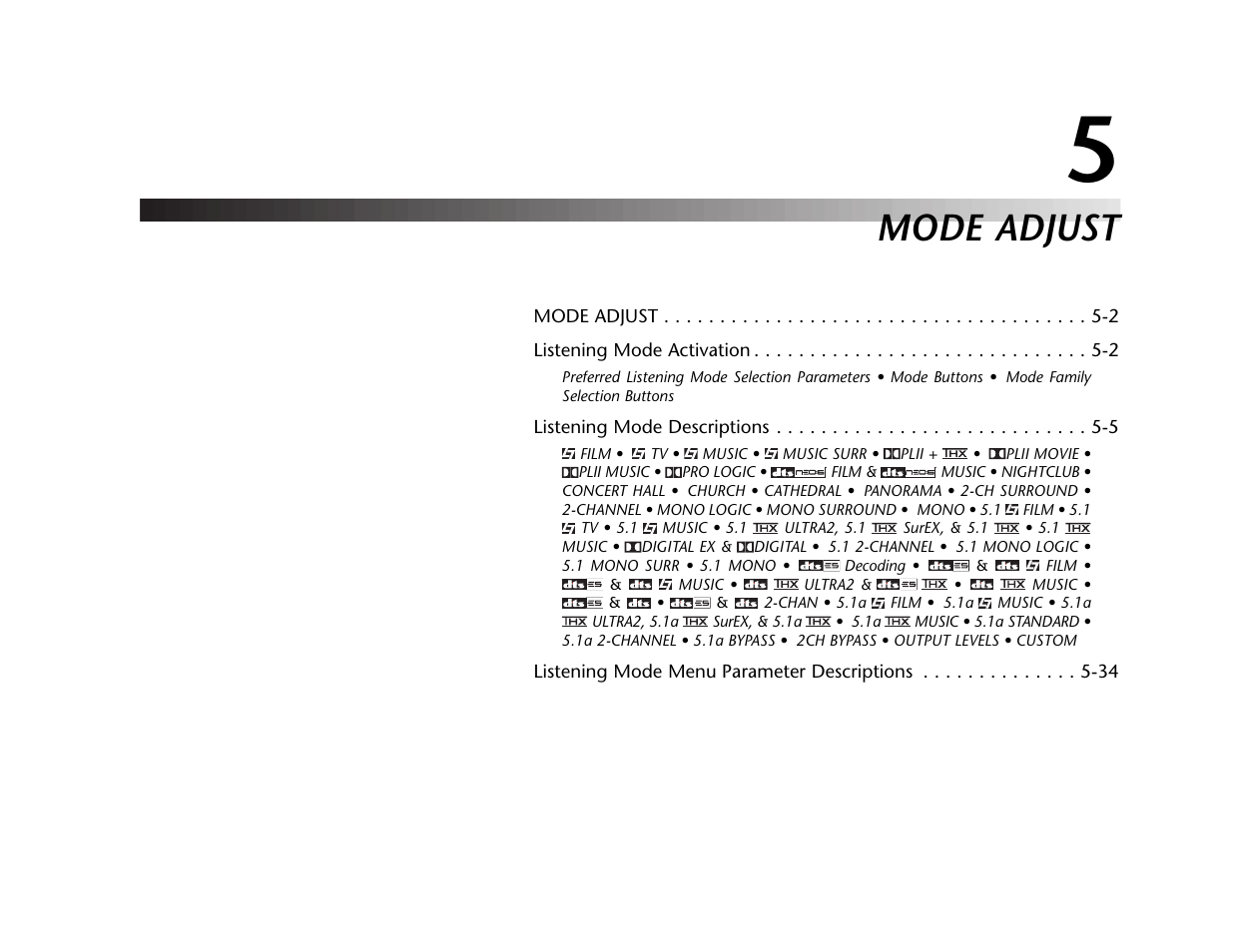 Mode adjust | Lexicon MC-12 Digital Controller Lexicon MC-12 User Manual | Page 117 / 194