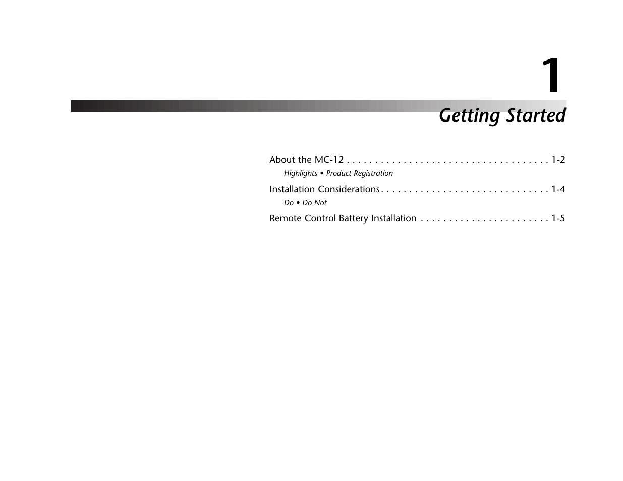 Getting started | Lexicon MC-12 Digital Controller Lexicon MC-12 User Manual | Page 13 / 194