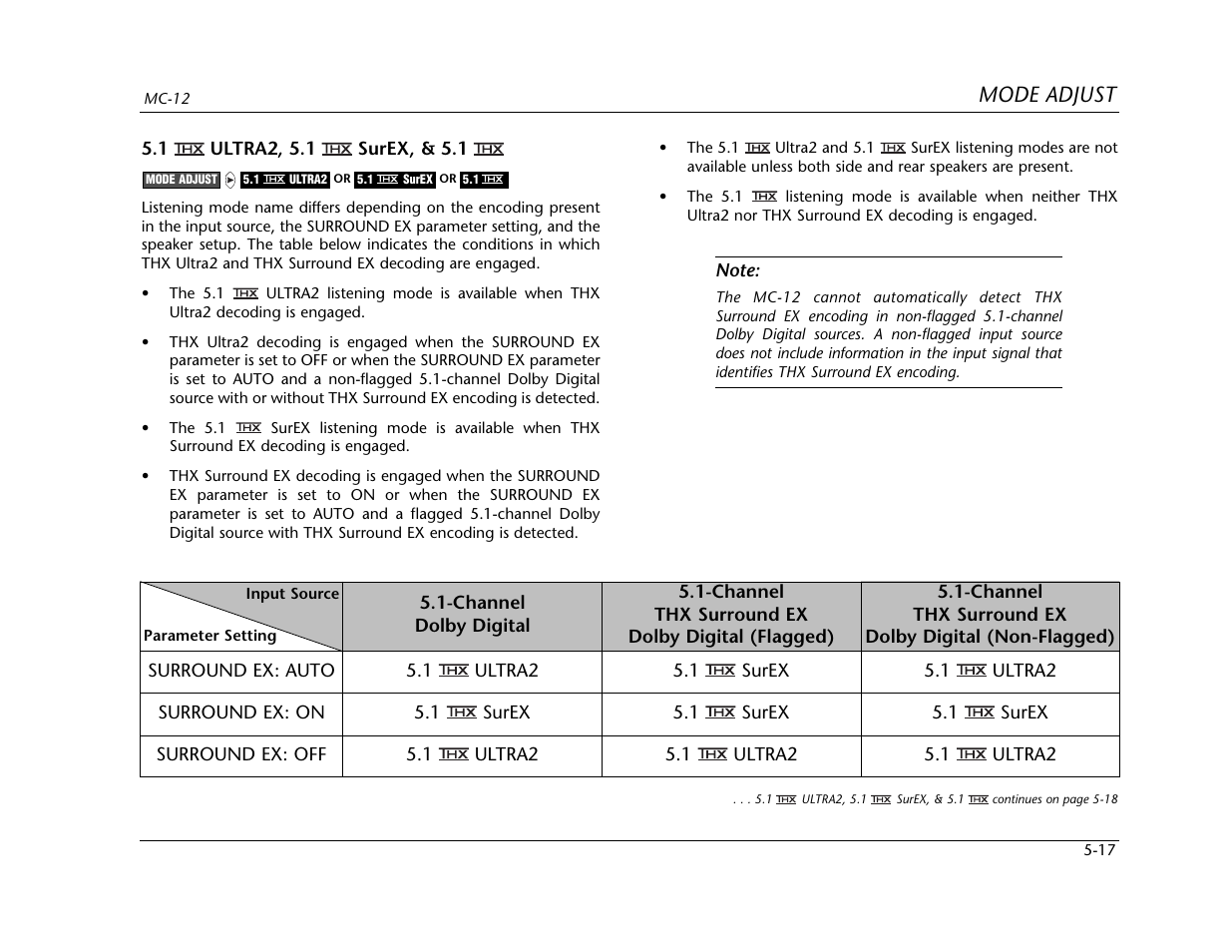 Mode adjust | Lexicon MC-12 Digital Controller Lexicon MC-12 User Manual | Page 133 / 194