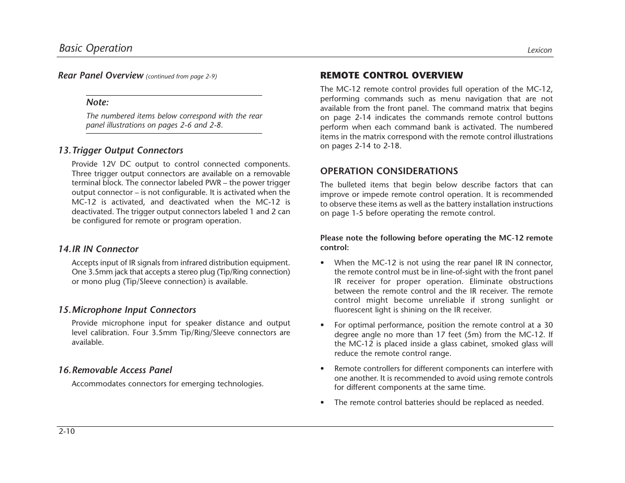 Lexicon MC-12 Digital Controller Lexicon MC-12 User Manual | Page 27 / 194