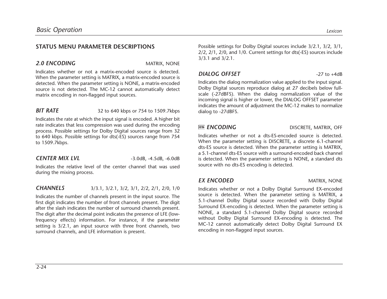 Lexicon MC-12 Digital Controller Lexicon MC-12 User Manual | Page 41 / 194