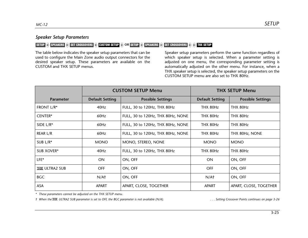 Setup | Lexicon MC-12 Digital Controller Lexicon MC-12 User Manual | Page 67 / 194