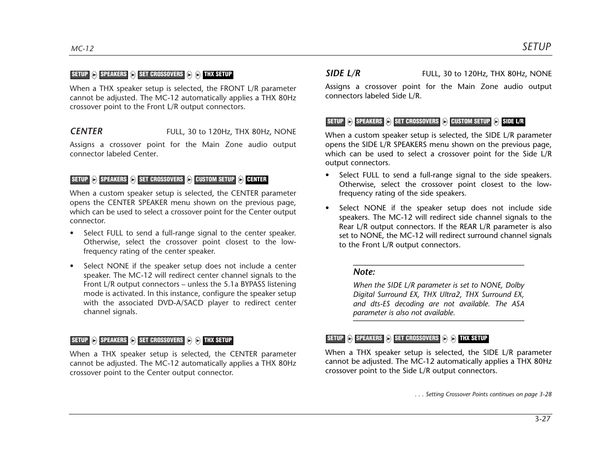 Setup | Lexicon MC-12 Digital Controller Lexicon MC-12 User Manual | Page 69 / 194