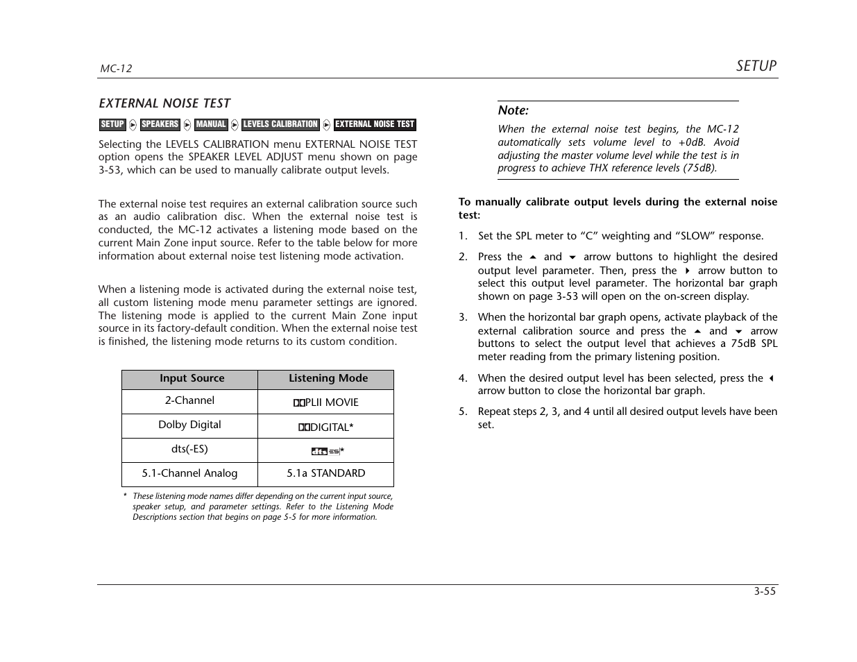 Setup | Lexicon MC-12 Digital Controller Lexicon MC-12 User Manual | Page 97 / 194