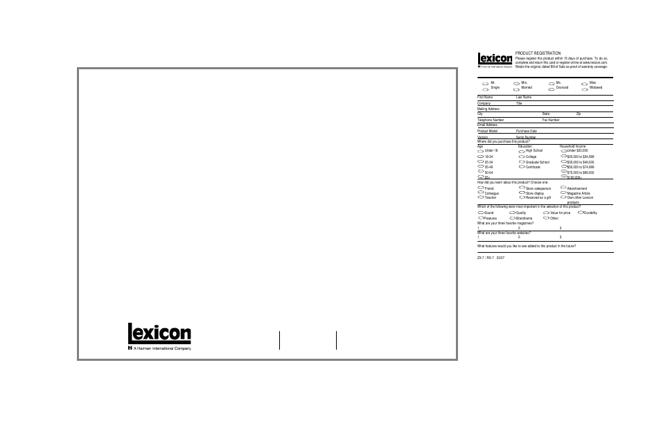 Limited warranty, Obtaining service | Lexicon Power Amplifier RX-7 User Manual | Page 31 / 32