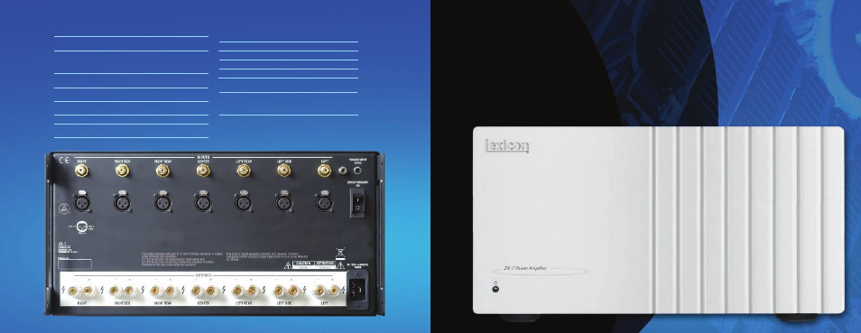 Zx–7, Power amplifier, Zx-7 | Pecifications | Lexicon GX-7 User Manual | Page 2 / 4