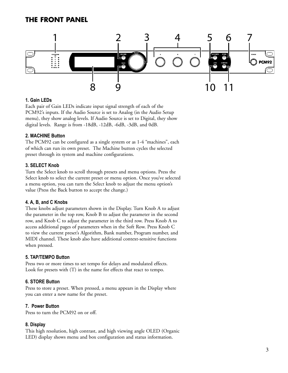 Lexicon PCM92 User Manual | Page 9 / 64