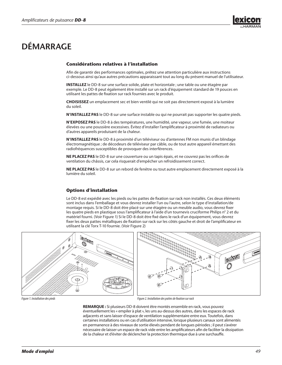 Démarrage | Lexicon DD-8 User Manual | Page 49 / 64