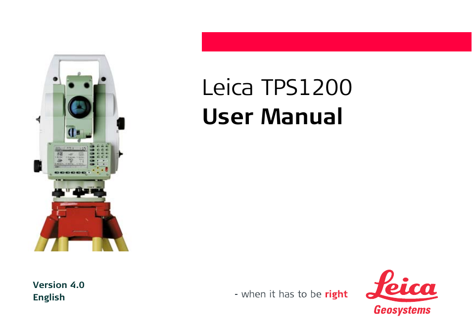 LEICA TPS1200 User Manual | 226 pages