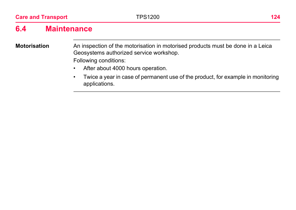 4 maintenance | LEICA TPS1200 User Manual | Page 124 / 226