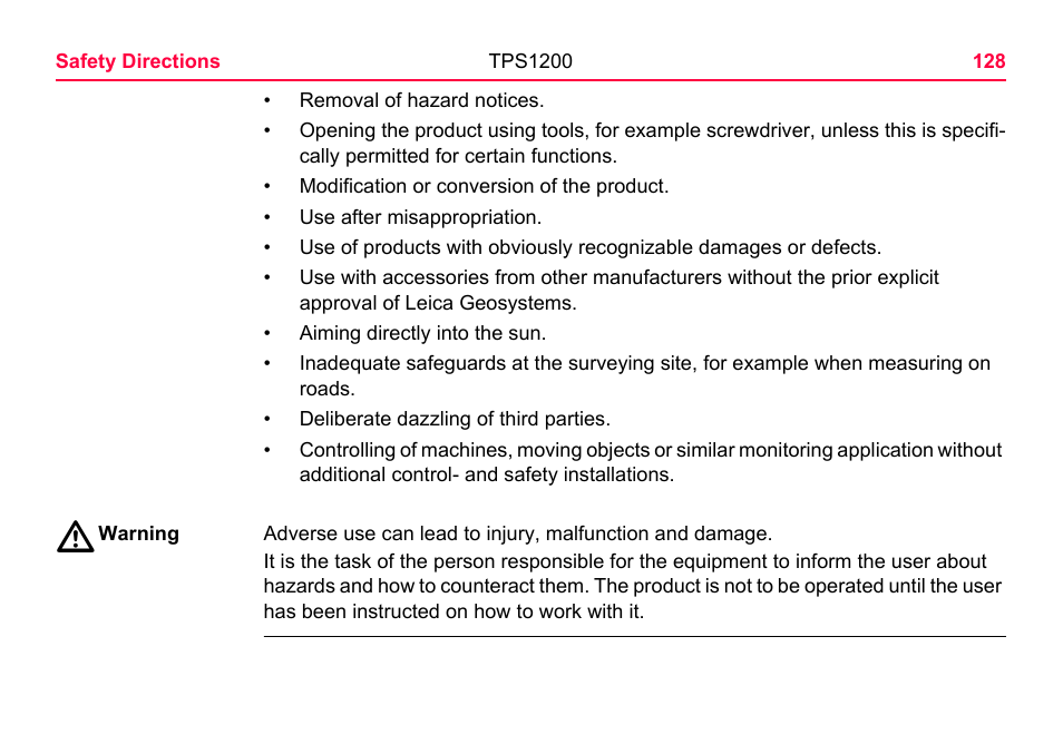 LEICA TPS1200 User Manual | Page 128 / 226