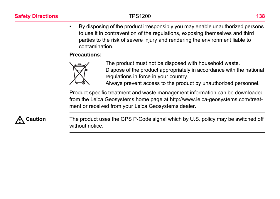 LEICA TPS1200 User Manual | Page 138 / 226