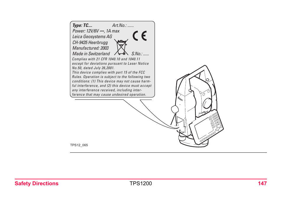 LEICA TPS1200 User Manual | Page 147 / 226