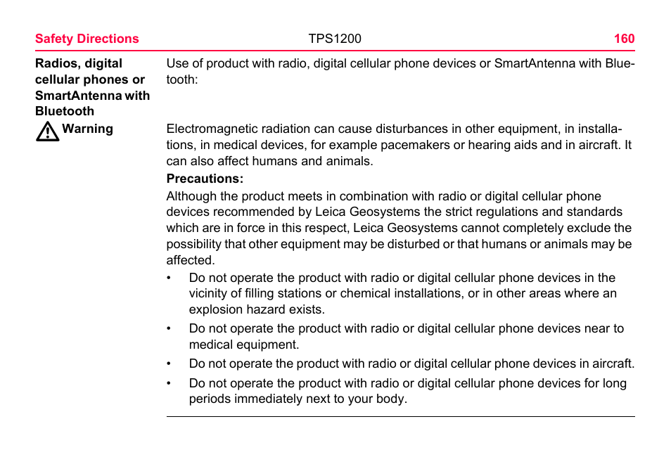 LEICA TPS1200 User Manual | Page 160 / 226