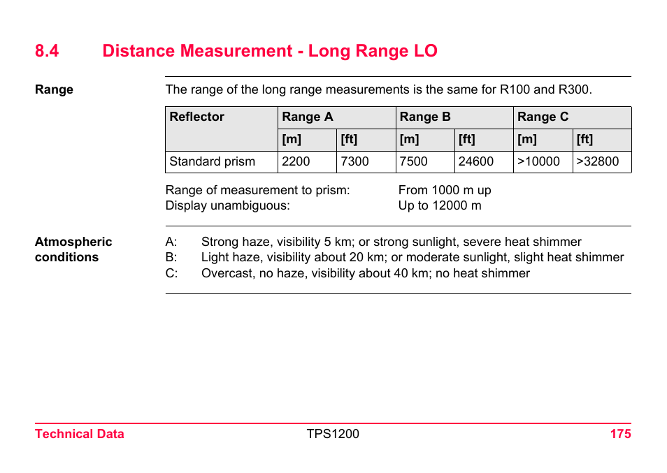 4 distance measurement - long range lo | LEICA TPS1200 User Manual | Page 175 / 226