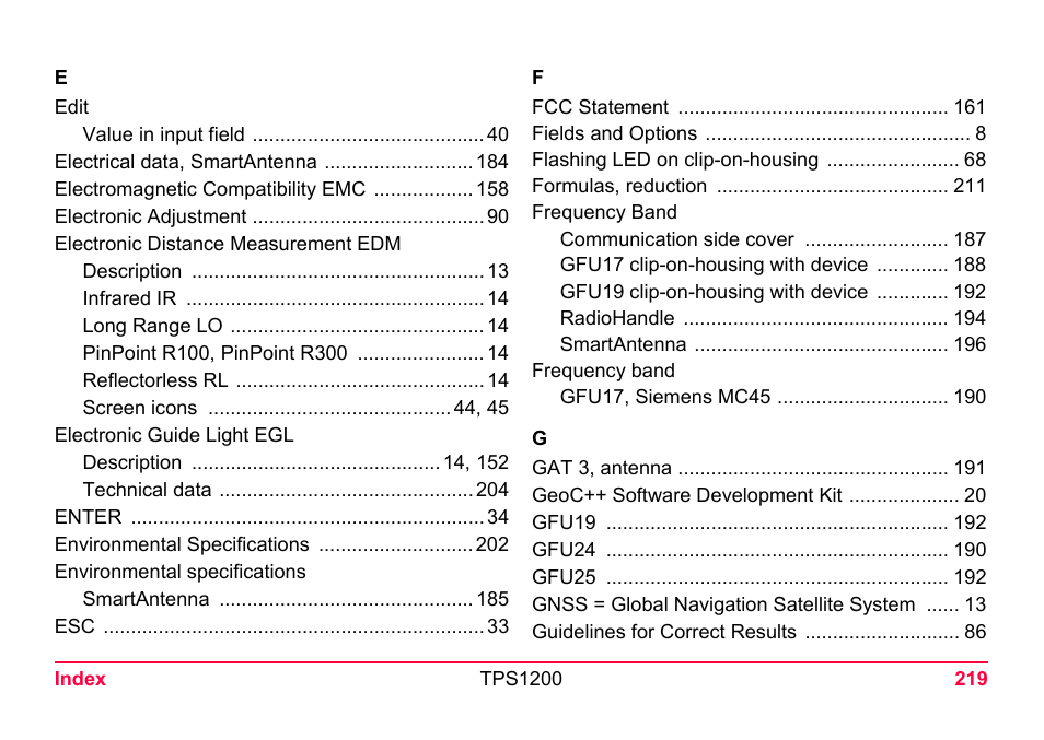 LEICA TPS1200 User Manual | Page 219 / 226