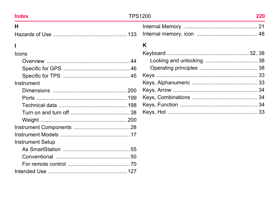 LEICA TPS1200 User Manual | Page 220 / 226