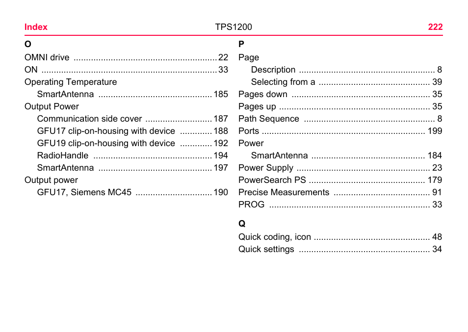 LEICA TPS1200 User Manual | Page 222 / 226