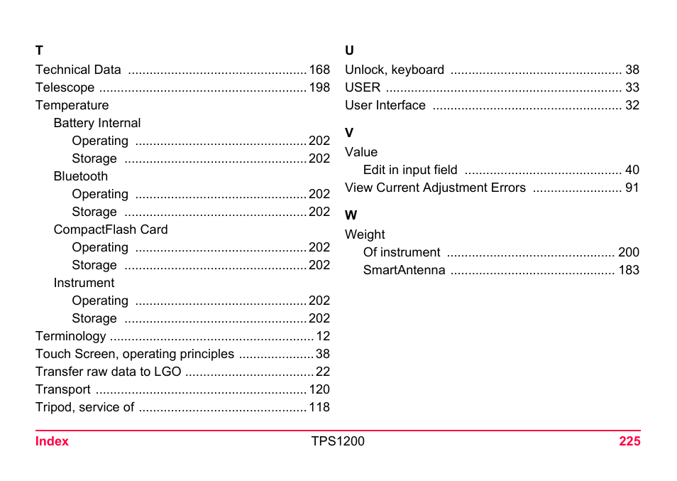 LEICA TPS1200 User Manual | Page 225 / 226