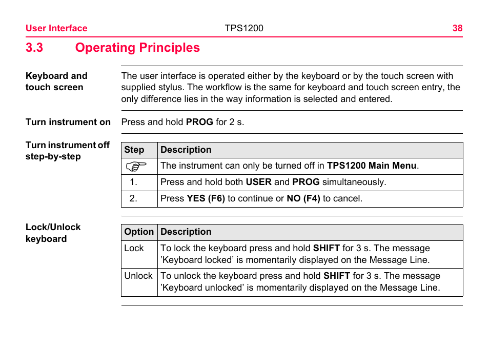 3 operating principles | LEICA TPS1200 User Manual | Page 38 / 226
