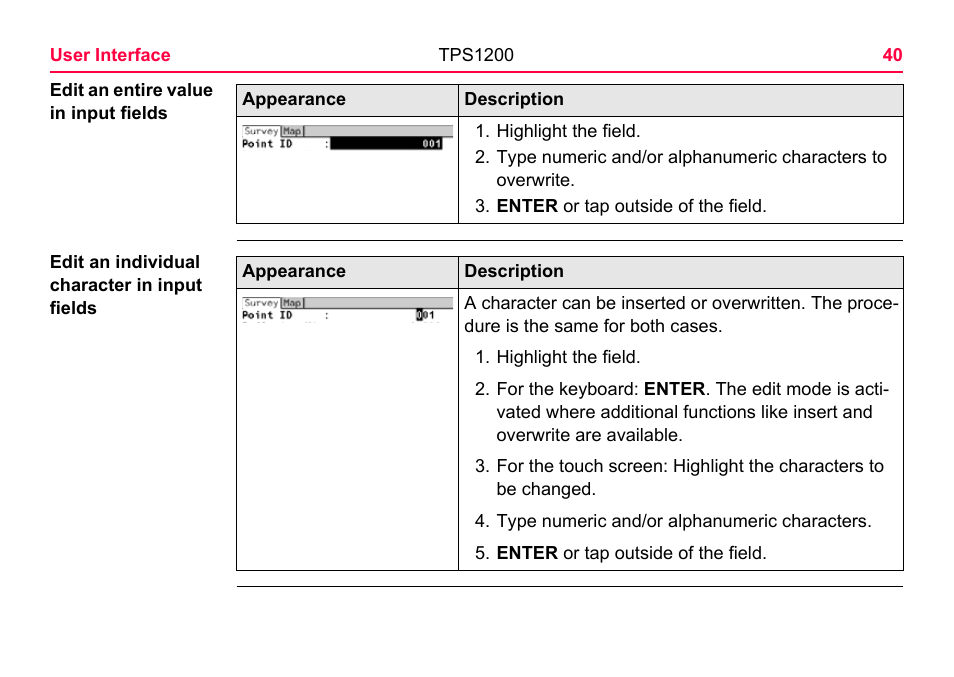 LEICA TPS1200 User Manual | Page 40 / 226
