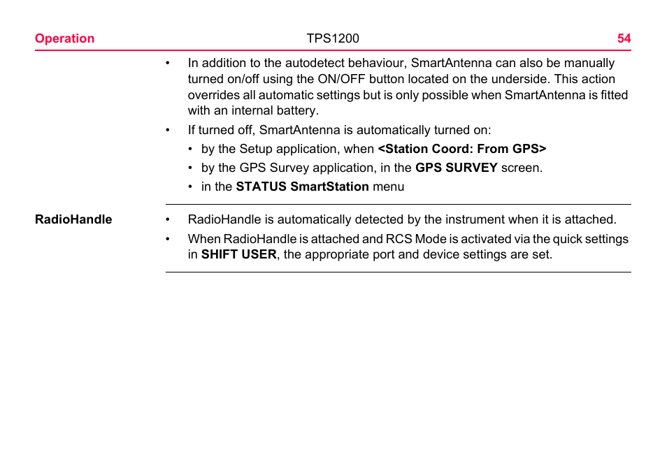 LEICA TPS1200 User Manual | Page 54 / 226