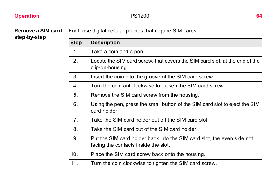 LEICA TPS1200 User Manual | Page 64 / 226