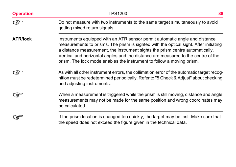 LEICA TPS1200 User Manual | Page 88 / 226