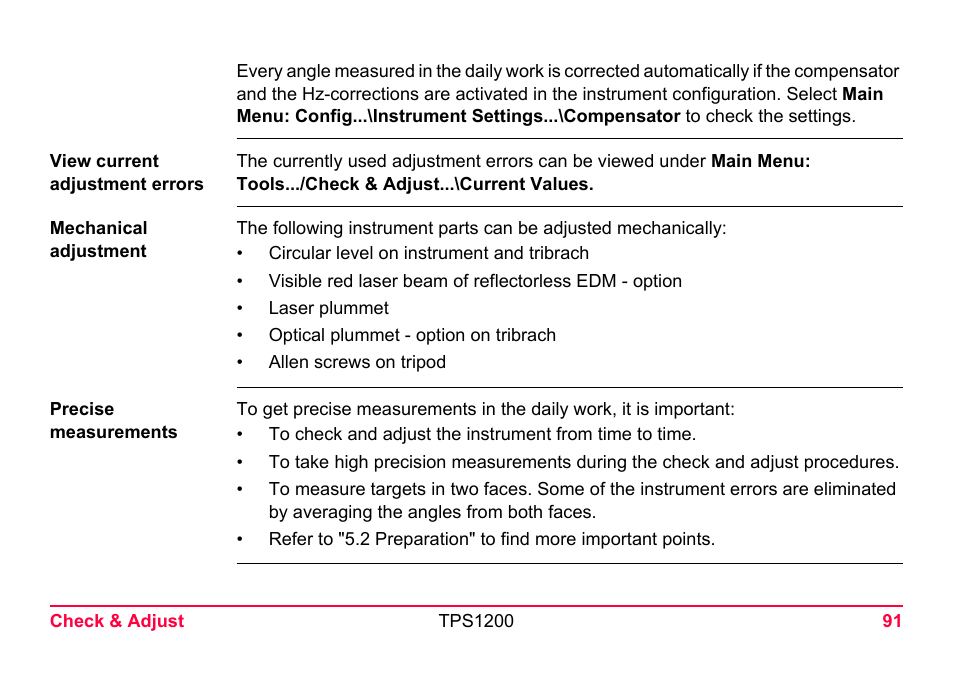 LEICA TPS1200 User Manual | Page 91 / 226