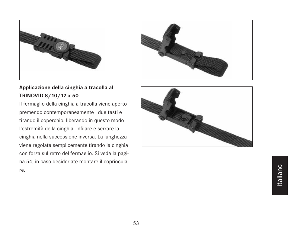 Italiano | LEICA TRINOVID 7/8/10 X 42 BN User Manual | Page 57 / 77