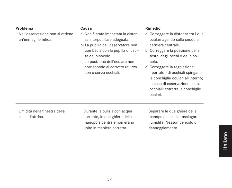 Italiano | LEICA TRINOVID 7/8/10 X 42 BN User Manual | Page 61 / 77