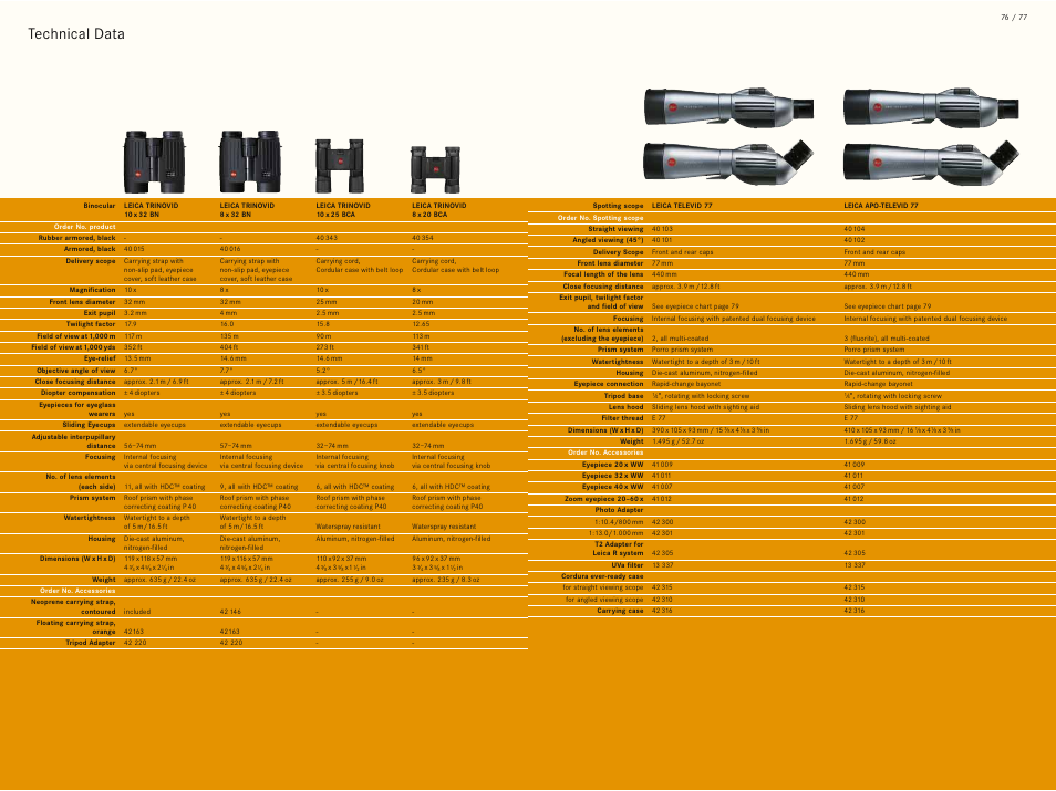 Technical data | LEICA Geovid 10x42 BRF User Manual | Page 41 / 51