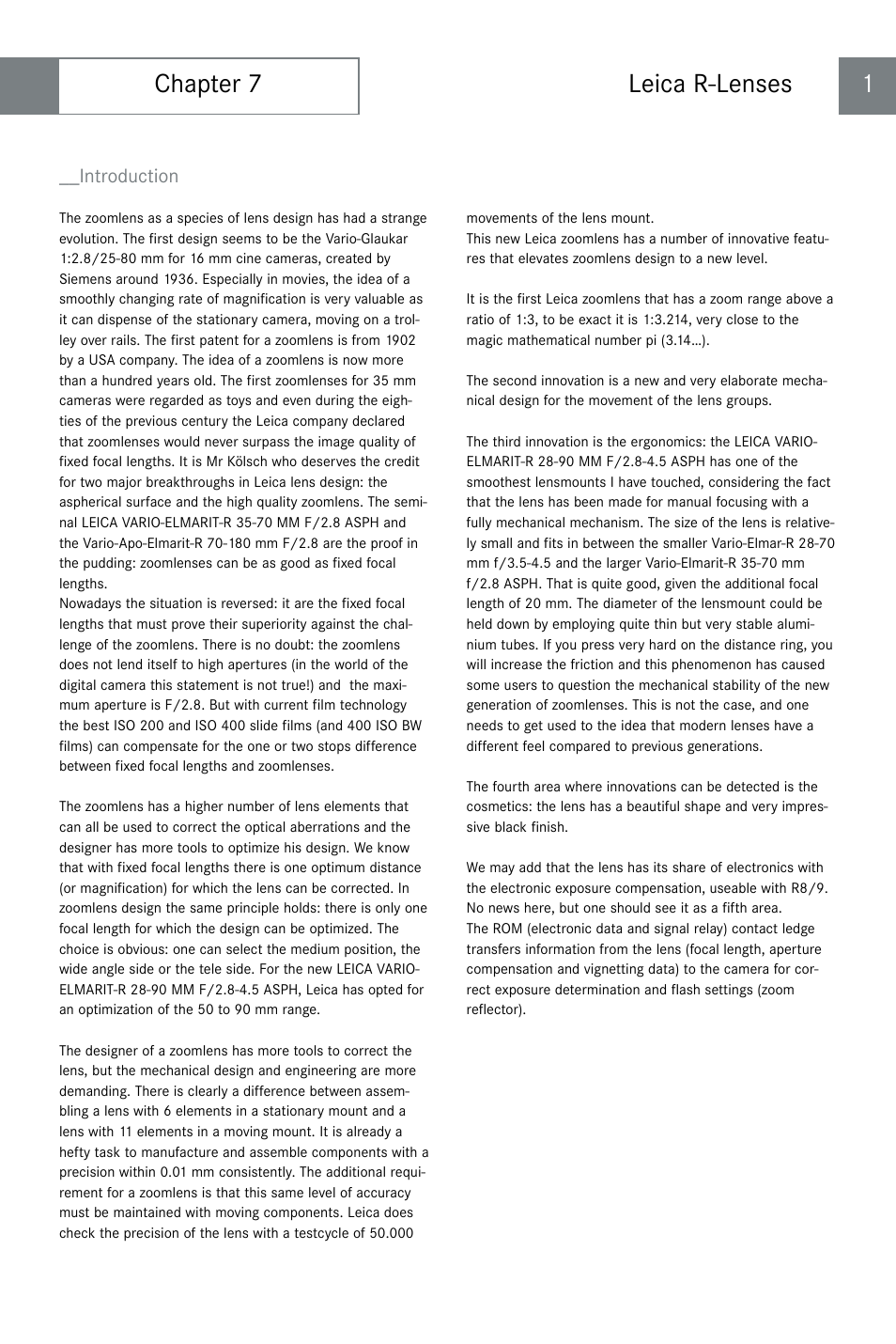 Chapter 7 leica r-lenses 1 | LEICA R-Lenses User Manual | Page 2 / 10
